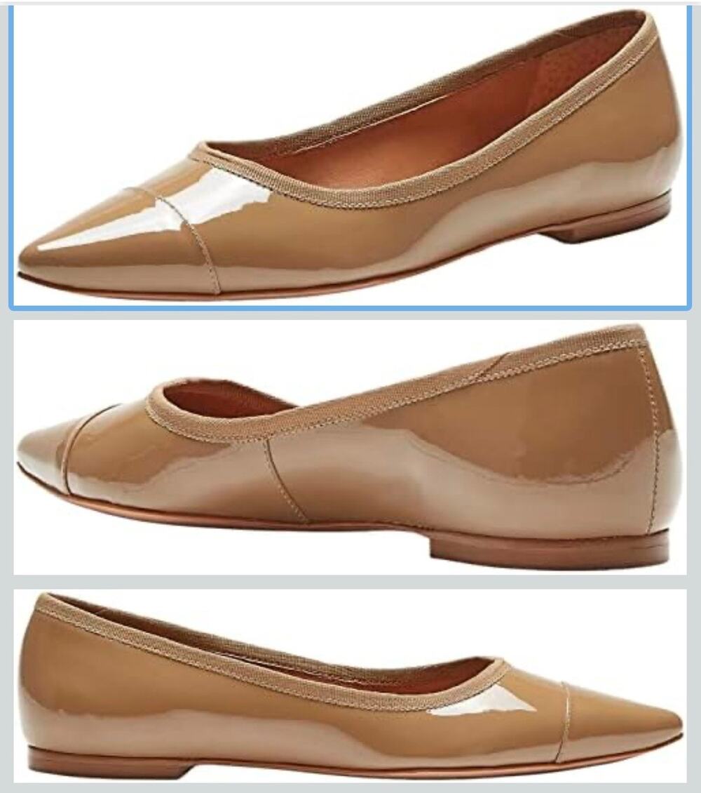 NWOB Rebecca Allen The Skim Pointed Flats Nude Beige Size 8.5 Minimalist Classic